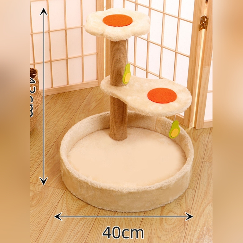 Cat Scratching Post with Cat Bed and Toy Hours Of Fun For Your Feline